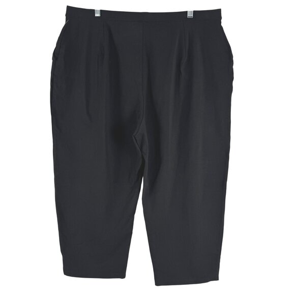 L.L. Bean Perfect Fit Pull On Cropped Pants 2X Black Cotton Blend NWT PT-2619 - Picture 6 of 10